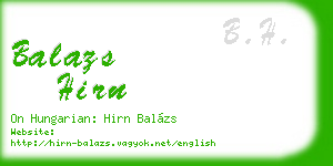 balazs hirn business card